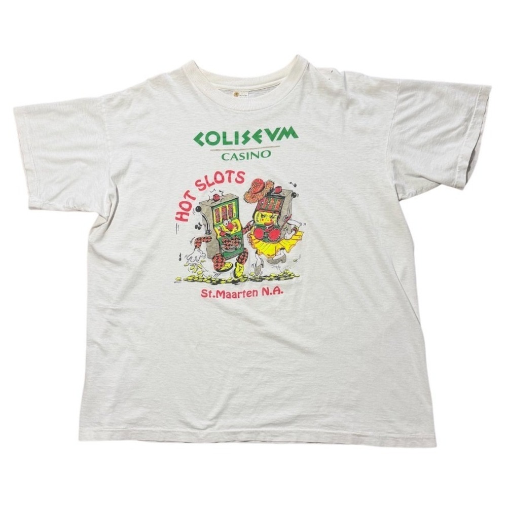 Vintage 80s Coliseum Casino St Maarten Hot Slots Art Gambling Graphic T-shirt
